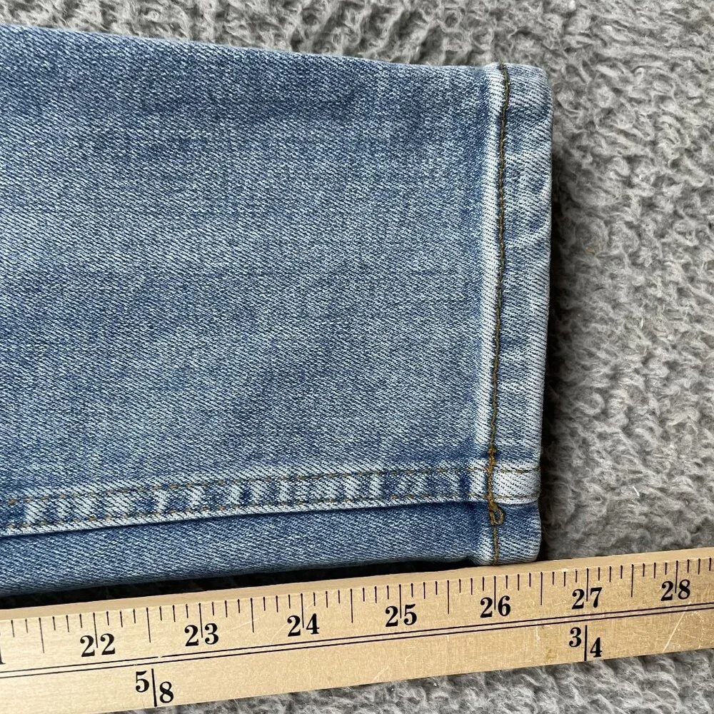 Re/Done Jeans Womens 25 Light Wash Button Fly Mid Rise Distressed Denim - Picture 6 of 8